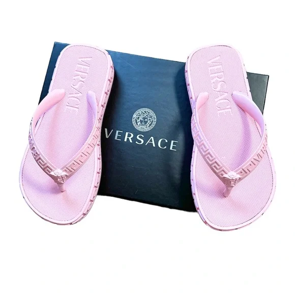 Versace Greca-embossed flip flops